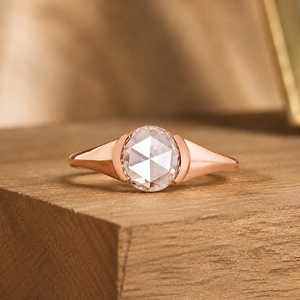 Anillo de Oro Sólido de 10K, 14K, 18K con Diamante de Laboratorio de Corte Rosa Redondo, Anillo Solitario para Novia, Certificado IGI, Color E, Claridad VS VVS - Product Image 3