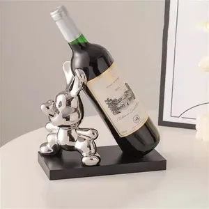 Support à bouteilles de vin en aluminium de style ferme artistique contemporain pour les intérieurs de fêtes, support à bouteilles élégant pour bar, restaurant - Product Image 1