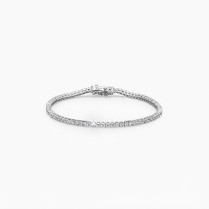 สร้อยข้อมือเพชรทรงกลมเจียระไนแบบบริลเลียนท์ ทองคำแท้ 10K 14K 18K ประดับเพชรแล็บสร้างขึ้น ได้รับการรับรองจาก IGI ดีไซน์คลาสสิก สวยหรู - Product Image 4
