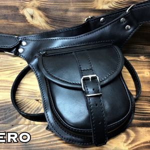 Sac de taille de hanche de motard de style vintage en cuir véritable pour hommes pochette de moto de jambe de goutte LLB-0040 pour le transport extérieur - Product Image 1