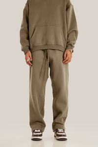 High Quality French Terry Cotton Oversized Baggy Sweatpants Custom Straight Curved Striped <b>Trousers</b> with <b>Drawstring</b> Rope - Product Image 5