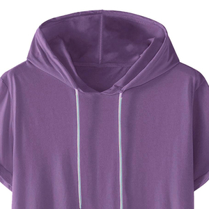 <b>Short</b> <b>Sleeve</b> <b>Hoodies</b> OEM ODM Custom Apparel Manufacturer Lightweight Cotton Hooded Sweatshirt Bulk Supply Private Label Custom - Product Image 5
