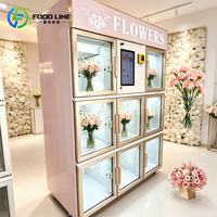 Máquina Expendedora de Flores Inteligente, Máquina Expendedora de Flores Frescas con Pantalla Táctil, 8 Ranuras, Máquina Expendedora de Ramos de Flores
