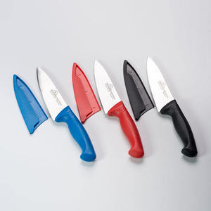 Couteau de chef Jaya Mata, lame en acier inoxydable, manche en plastique rouge, 8-9,9 pouces, finition polie, durable, pour droitier, couteau de cuisine moderne - Product Image 2