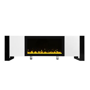 Moderno 34,2 \ "Blanco On-Trend Chimenea eléctrica Centro de entretenimiento Alto brillo 78 \" Consola multimedia 2 gabinetes Soporte de TV - Product Image 4
