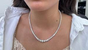 Collier chaîne tennis en argent 925 avec moissanite VVS1 ronde de 3 à 7 mm, idéal pour mariage, fête ou comme cadeau. - Product Image 2