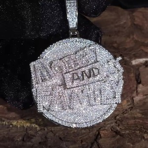 Luxury Iced Moissanite <b>Initial</b> Hip Hop Alphabet Letter Custom Name Charm <b>Pendant</b> Sterling <b>Silver</b> 18K Gold Plated Jewelry for Men - Product Image 5