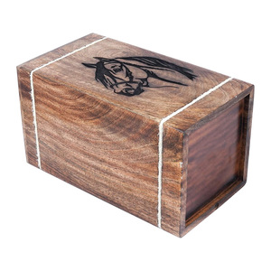 โกศไม้โกศพร้อมฝาสไลด์พิมพ์ไม้โกศใส่เถ้ากระดูกโกศใส่ของชำร่วยงานงานศพโรงงานผลิต - Product Image 3