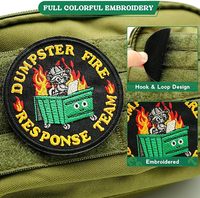 Écusson brodé thermocollant écologique en forme de cercle en toile pour équipe de lutte contre les incendies de conteneurs, cadeau