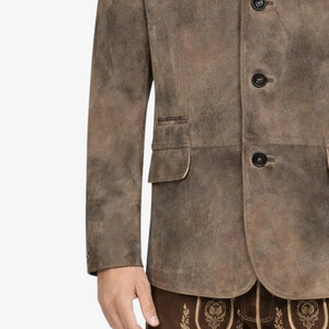 Veste traditionnelle bavaroise pour hommes, style alpin Janker, respirante, pour activités hivernales en plein air, en laine Loden de qualité supérieure - Product Image 3