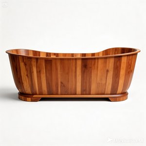 Hot Sale Indonesia Made Timber Vertical Teak Wood Free <b>Standing</b> Ergonomic Eco-Friendly Indoor Outdoor Rectangle Bathtubs Hotel - Product Image 3