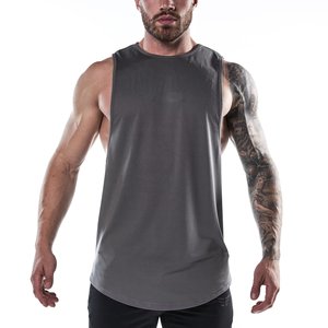 Débardeur en tricot uni sans manches pour homme, col rond, grande taille, décontracté, 100% coton - Product Image 6