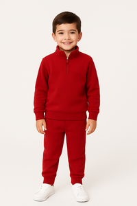 ชุดวอร์มผ้าโพลีเอสเตอร์100% กันแบคทีเรียมีซิปรูด1/4สำหรับผู้ใหญ่ออกแบบได้ตามต้องการ - Product Image 6