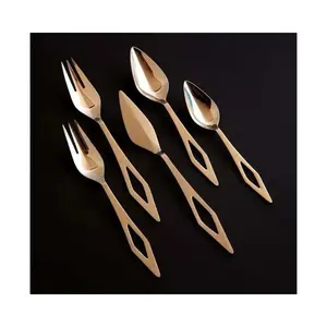 Juego de cubiertos modernos de metal, aptos para lavavajillas, de acero inoxidable de grado alimenticio, utensilios de comedor para uso diario. - Product Image 2