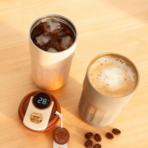 Mug de voyage isotherme en acier inoxydable réutilisable pour sublimation, vierge, avec paille - Product Image 3