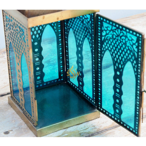 Lanterne artisanale de style arabe en acier inoxydable avec verre et poignée métallique, nouveau porte-bougie et pot pour mariage au prix le plus bas - Product Image 4