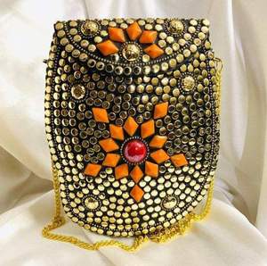 Style Handmade High Grade Brass <b>Handbags</b> for Women <b>Silver</b> Plated Handicraft Clutches by HF Crafts - Product Image 4