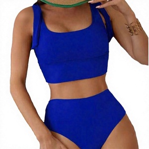 OEM <b>Sexy</b> Push up Solid Sport Halter Backless Two Piece High Cut Front Logo <b>Bikini</b> Swimsuit Women's Swimwear 2026 - Product Image 6