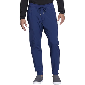 Pantalon de travail bleu en tricot pour hommes avec cordon de serrage à la taille et poches latérales, uniformes d'hôpital - Product Image 3