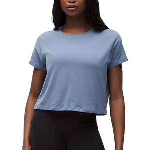 New 2026 Custom Summer Loose Pure Cotton Crew Neck Blank Crop <b>Top</b> Street Wear Acid Wash Vintage Oversized Anti-shrink T-Shirt - Product Image 3