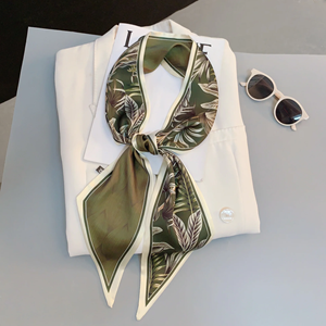 Fashion Print Hair Ribbon Bevel Silk Scarf Women <b>Neck</b> <b>Tie</b> Bag Scarfs Satin Silk Skinny Headscarves Ladies Foulard Floral Bands - Product Image 6