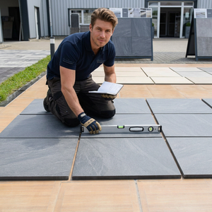 Dalles de terrasse de qualité commerciale 20 mm d'épaisseur 600x900 mm, carreaux de porcelaine extérieurs robustes pour salle de bain, centre commercial et hall, Anthracite - Product Image 1