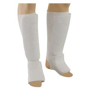 Protège-tibias professionnels en cuir noir et vert pour boxe, Muay Thai, MMA, avec protection du cou-de-pied pour hommes - Product Image 1