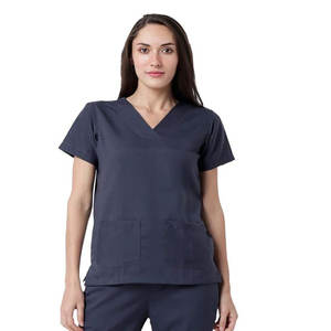 2024 Logo personnalisé confortable élastique à manches courtes hôpital gommages toile en Polyester pour médecins infirmières conception extensible pour la chirurgie - Product Image 4