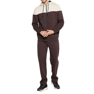 Conjunto de Sudadera con Capucha Morada para Hombre, Informal, de Color Sólido, con Forro Polar, Bordado, 100% Algodón, Pantalones Deportivos, Ropa de Invierno, Nuevo - Product Image 1
