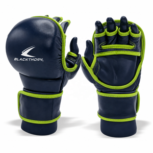 MMA Boxing <b>Gloves</b> Sparring Kickboxing & Muay Thai Workout 4" Wide Strap PU Leather <b>Moisture</b> Wicking Hook & Loop Closure - Product Image 1