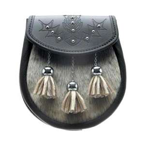 Sporrans de piel de becerro roja cromada de diseño nuevo, la mejor calidad OEM al por mayor, precio de mayoreo, Sporrans de vestir completos de calidad. - Product Image 2