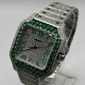 Montre de luxe au design diamanté, mouvement mécanique automatique avec bracelet en acier inoxydable, idéale pour le bureau, disponible pour les commandes en gros - Product Image 1