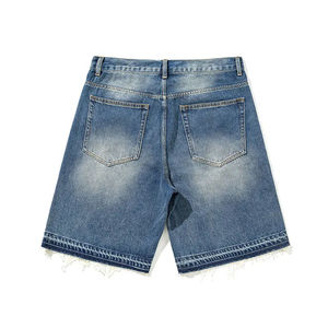 Premium Vintage Wash Denim Shorts <b>Jeans</b> for Men Casual Street Fashion Wear - Product Image 2