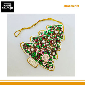 ต้นคริสต์มาสขนาดใหญ่สูง 9 ซม. ประดับลูกปัดปักลายสวยงาม พร้อมเครื่องประดับแขวนตกแต่งบ้านในราคาสุดคุ้ม - Product Image 3