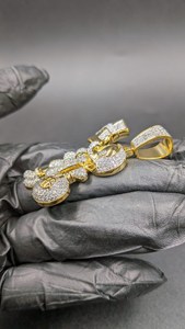 จี้เพชรโมอิสซาไนต์รูปการ์ตูนเด็กชายสุดหรูหรา ประดับเพชรแบบ Iced Out เงินแท้ 925 สไตล์ฮิปฮอป ของขวัญเครื่องประดับสุดเท่ - Product Image 4