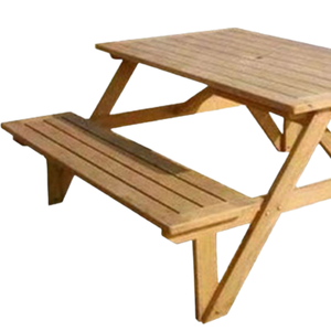 A simple, modern <b>table</b> and <b>bench</b> set suitable for <b>outdoor</b> garden use it is durable and rot-resistant. - Product Image 3