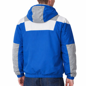 Men's Outdoor Adventure Color Block Quarter-<b>Zip</b> Hooded Windbreaker Jacket Sporty Style Polyester Waterproof Windbreaker Jacket - Product Image 5