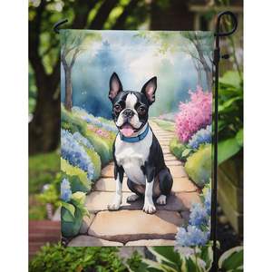 Boston Terrier Printemps Chemin Jardin Drapeau Multicolore Décoratif Yard Drapeau Bannière pour Patio Oeuvre Fleur Lits Boîte Aux Lettres Drapeau Taille - Product Image 3