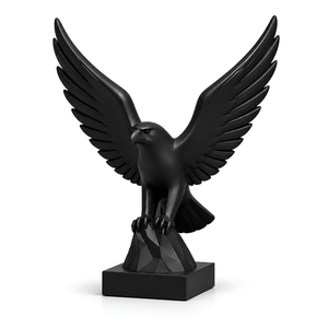 Escultura Moderna de Águila Negra |   Figura de Pájaro Volador de Aluminio, Estatua de Lujo para Mesa, Decoración para Sala de Estar, Oficina, Hogar, Adorno, Regalo - Product Image 1