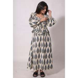 Vestido Largo Bohemio de Verano Hecho a Mano 100% Algodón Ecológico con Cintura Natural - Product Image 3