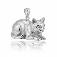 Pendentif chat pour enfants chrétiens en alliage 3D avec zircon, design personnalisé d'animaux mignons