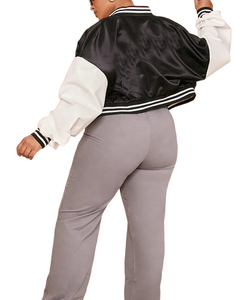 Chaqueta Varsity de Satén, Chaqueta Bomber de Béisbol, Estilo Hip Hop, Chaqueta Bomber de Satén Transpirable, Chaqueta Corta Personalizada para Hombre - Product Image 4