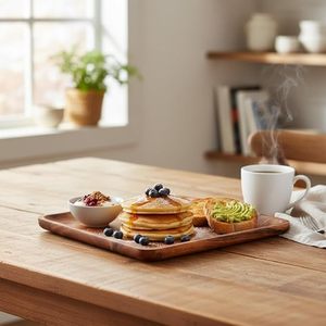 Luxury Wooden Rectangular Serving Tray Decorative Platter Modern Multi-Functional for Coffee Dessert Displays Home Dining - Product Image 1