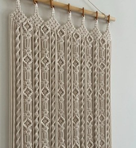 Custom Handmade Macrame <b>Curtain</b>: Bohemian Window Door Decor - Product Image 1