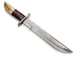 Handcrafted Patterned Steel Long-Profile <b>Craft</b> <b>Tool</b> Stag & Wood Handle Executive Display Piece - Product Image 5