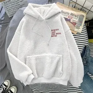 Sudadera de cuello alto holgada de talla grande para mujer, personalizada al por mayor, informal, de manga larga, lisa, Tops 23 - Product Image 4