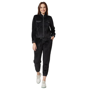 Pantalon de jogging en similicuir pour femme, taille haute, cordon de serrage, bas élastiqué, coupe fuselée, en PU végétalien, style streetwear - Product Image 4