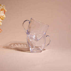 Modern and Classic Aesthetic Glass Tea <b>Cup</b> Set of 2 <b>Reusable</b> Drinkware for Espresso Mugs Party Kitchen-Custom Logo - Product Image 2