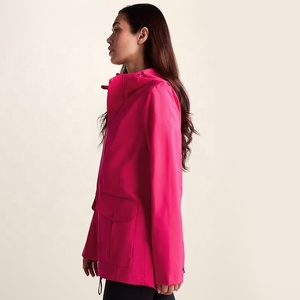 Bright <b>Pink</b> Women's Hooded <b>Jacket</b> <b>Waterproof</b> Outdoor Coat with Pocket for Hiking Travel Women Rain <b>Jacket</b> - Product Image 2