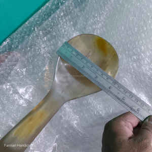 Ensemble de cuillères à salade en corne de bœuf, faites à la main, vaisselle en corne naturelle au meilleur prix - Product Image 6